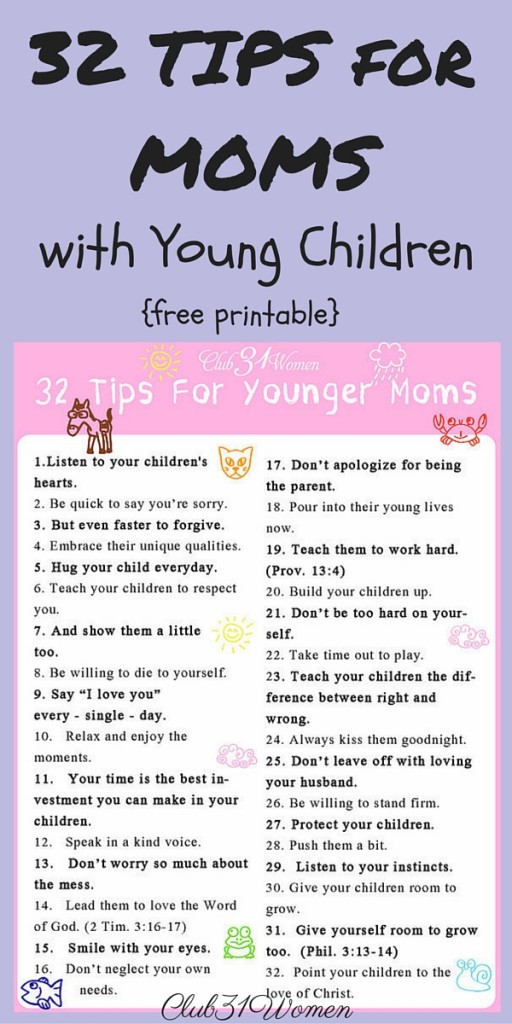 Free Printable: 32 Tips for Moms With Young Children ...