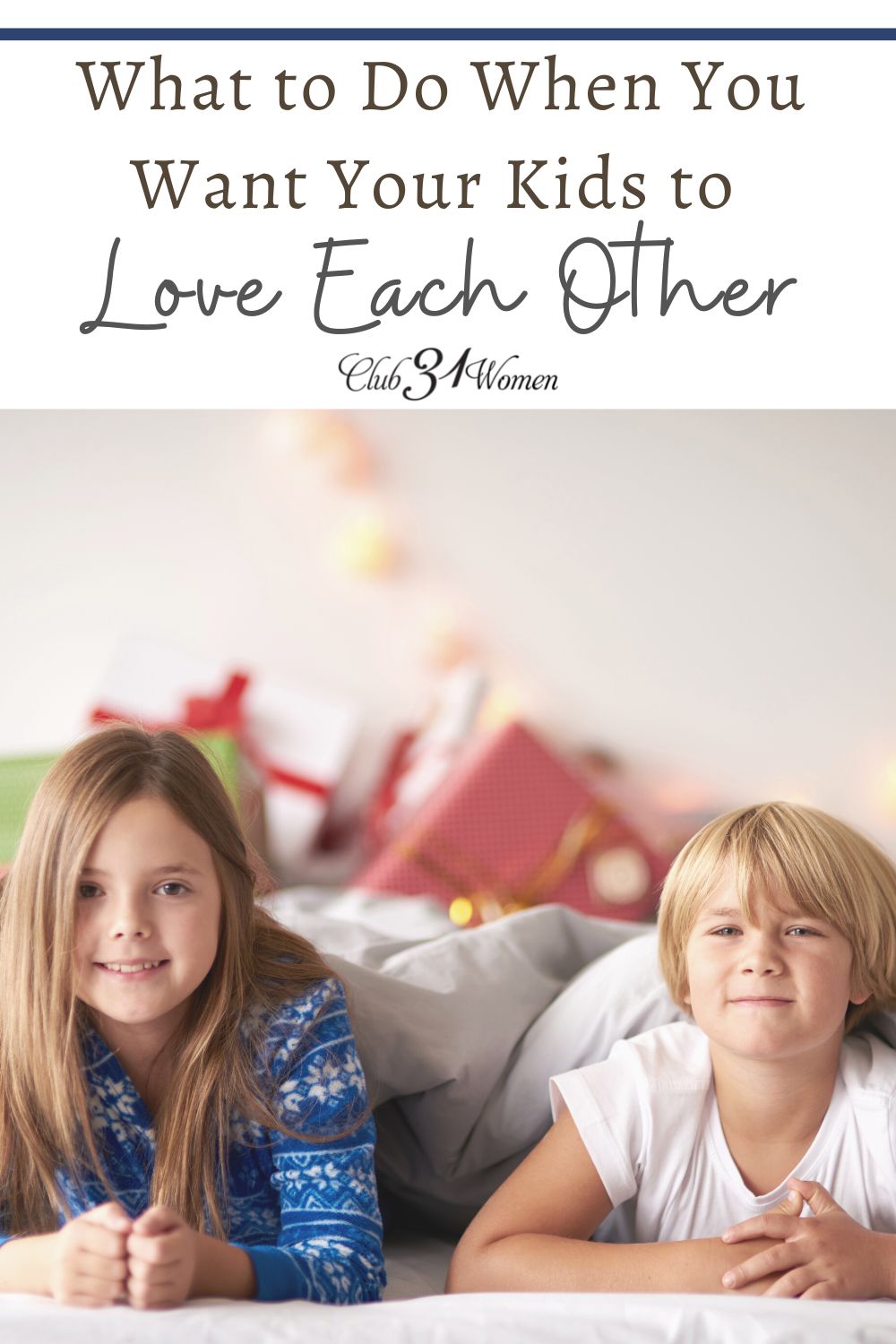 What does a parent do when you want your kids to learn to love each other? A very encouraging article showing how to teach your kids to love one another. via @Club31Women