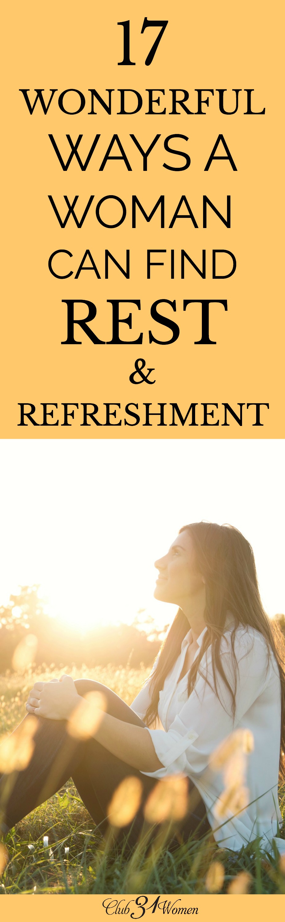 Do you ever find yourself poured out? Run-down and done in? Here are 17 creative ways that you can be renewed and refreshed today! via @Club31Women