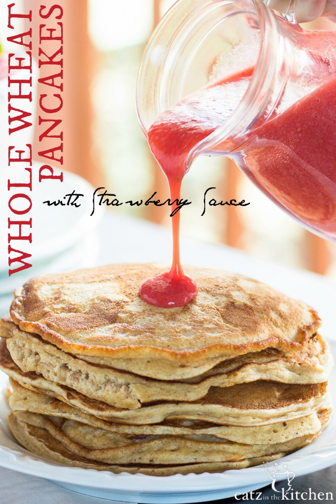 Whole Wheat Pancakes with Strawberry Sauce {& Sharing Love}