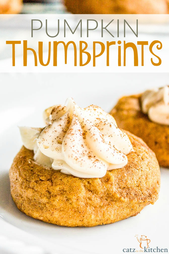 Pumpkin Thumbprints | Catz in the Kitchen | catzinthekitchen.com | #pumpkin #fall #cookies