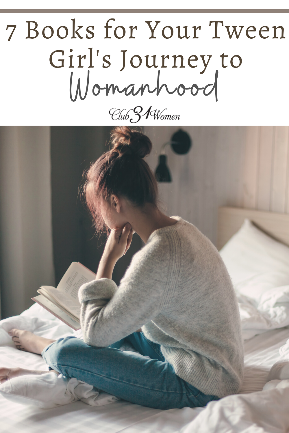 Tween girls are at a good age for learning what it means to grow into a young woman and many girls (and moms) need direction with what that looks like. If that's you, this wonderful list of books for your tween girl will help both you and her walk the path as she grows into a beautiful, godly woman of virtue. via @Club31Women