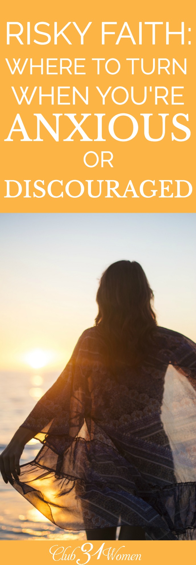 When you feel stuck, anxious, or discouraged, seek the Lord for peace and direction and step out into a faith that is risky, yet brings growth. via @Club31Women