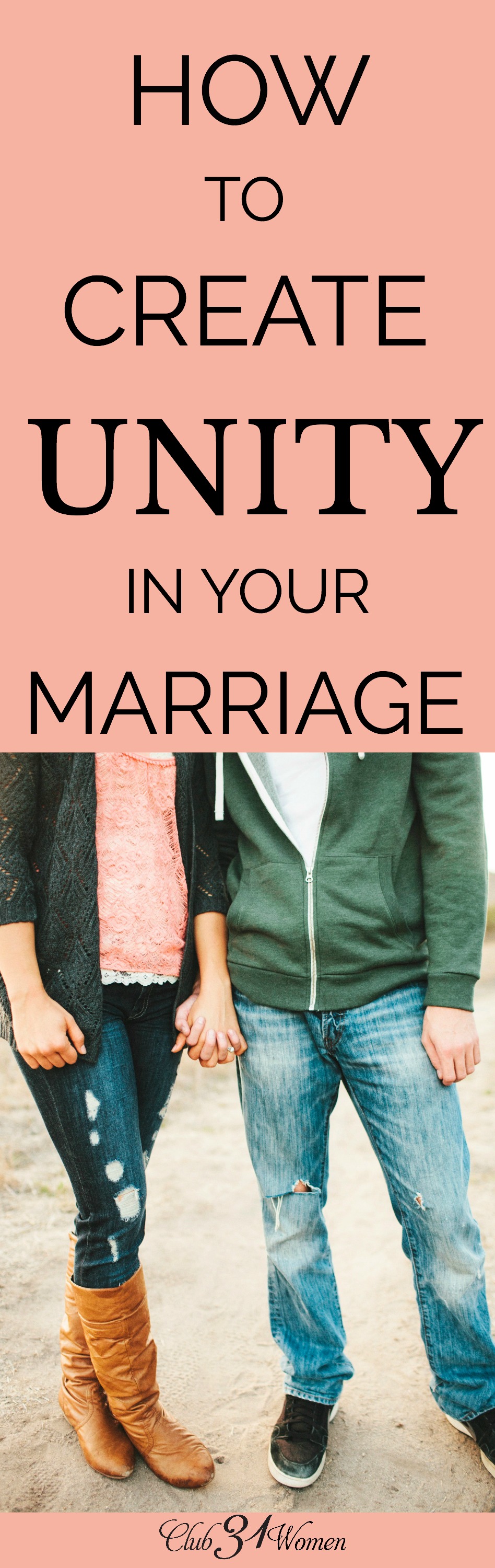 How does a married couple live in unity? How do two people begin to think and act as one? Here are 4 ways a married couple can stand together as one! via @Club31Women