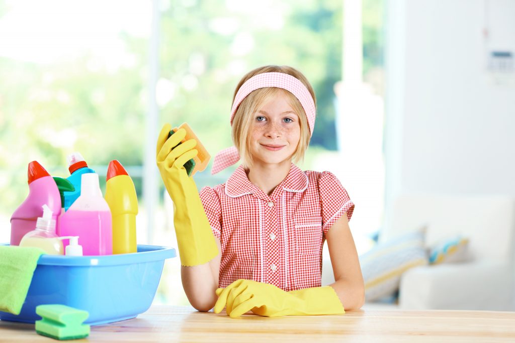 Image result for picture of child cleaning in house