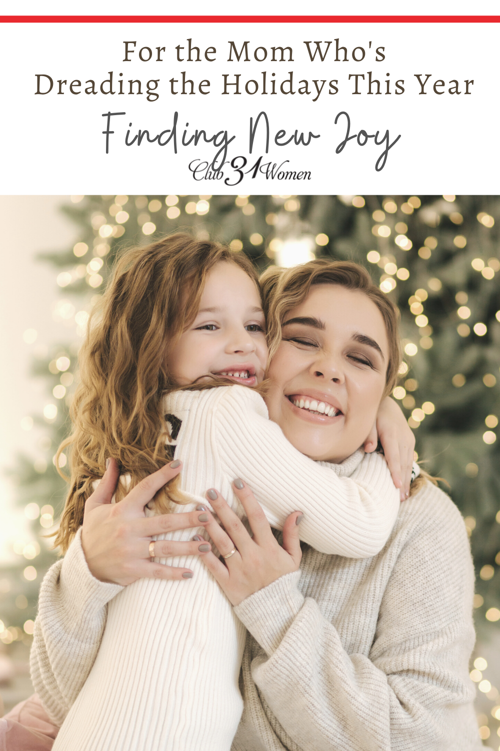 Are you dreading the holidays this year? Are you overwhelmed with all the expectations and fast pace of it? Here's how you can find new joy this Christmas! via @Club31Women