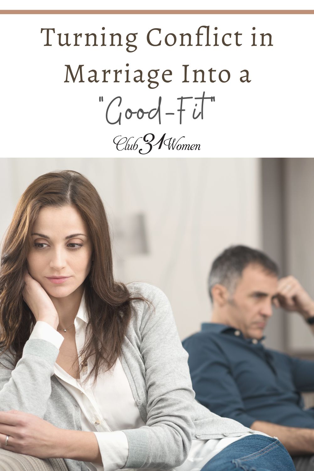 Conflict in marriage is normal. Our goal in marriage is not to become conflict-free but to learn how to manage conflict in a healthy way. via @Club31Women
