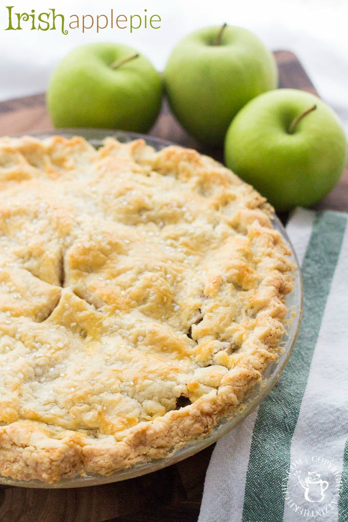 A delicious Irish Apple Pie for St. Patricks Day or any day! You'll love this delightfully sweet and savory pie to bring to a party or share at home! via @Club31Women