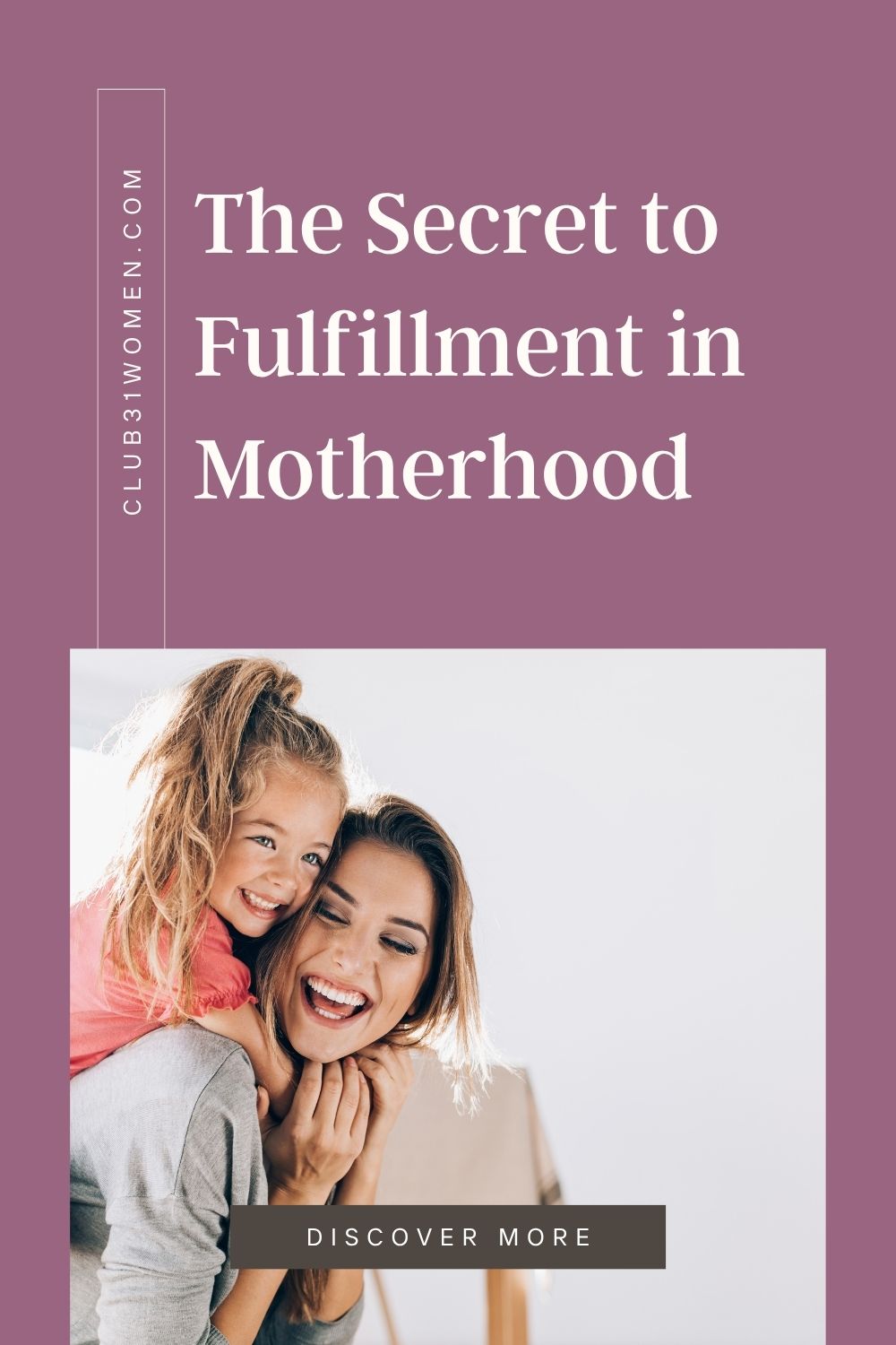 It is easy to seek out fulfillment in life through every avenue except the One who can truly fulfill us. As moms, we tend to seek fulfillment in motherhood. via @Club31Women