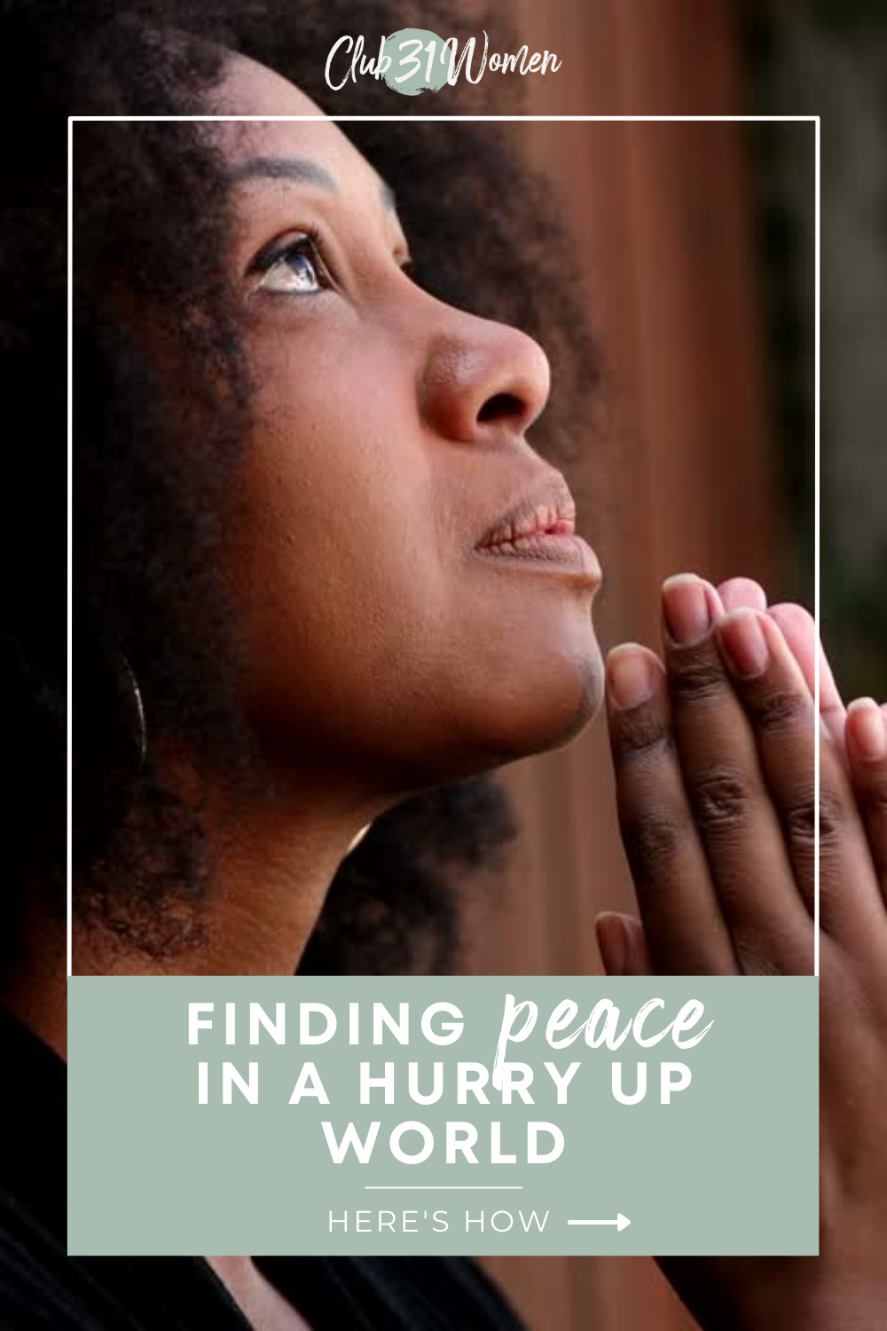 How can we bring a more peaceful pace in a world that is constantly wanting us to hurry up? What if those middle minutes just aren't enough? via @Club31Women