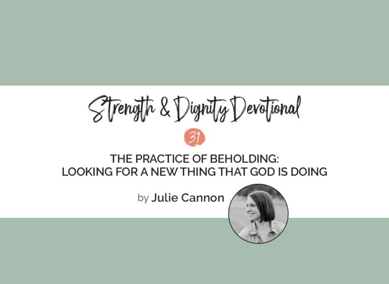 The Practice of Beholding: Looking for a New Thing That God Is Doing