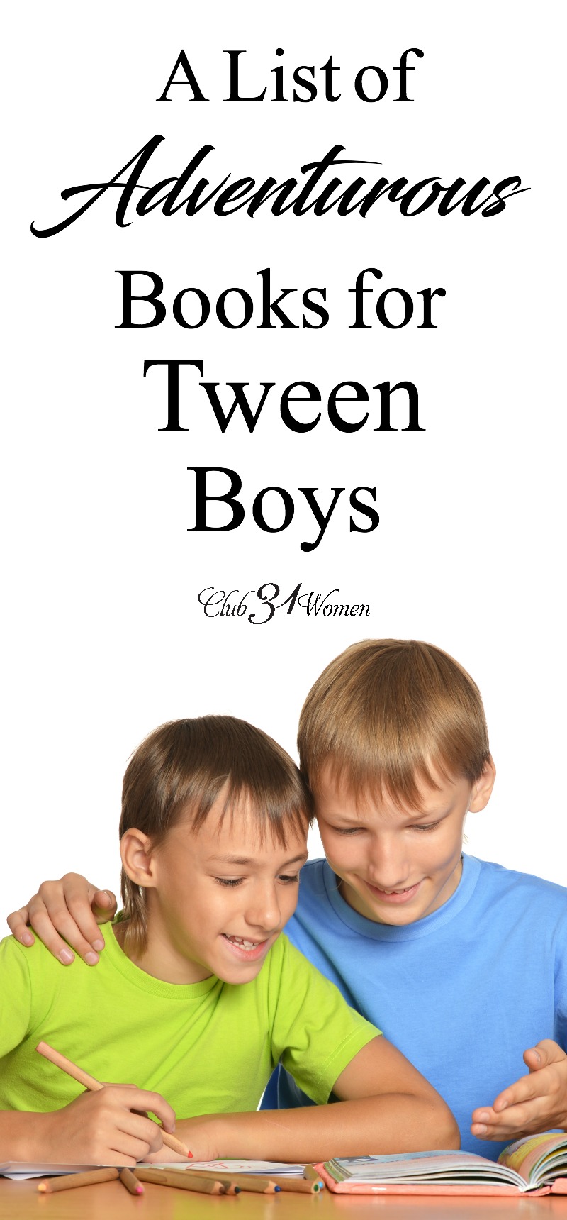 Tween boys need some adventure in their lives. What better way to sweep them away then with a great book with some excellent lessons inside? via @Club31Women