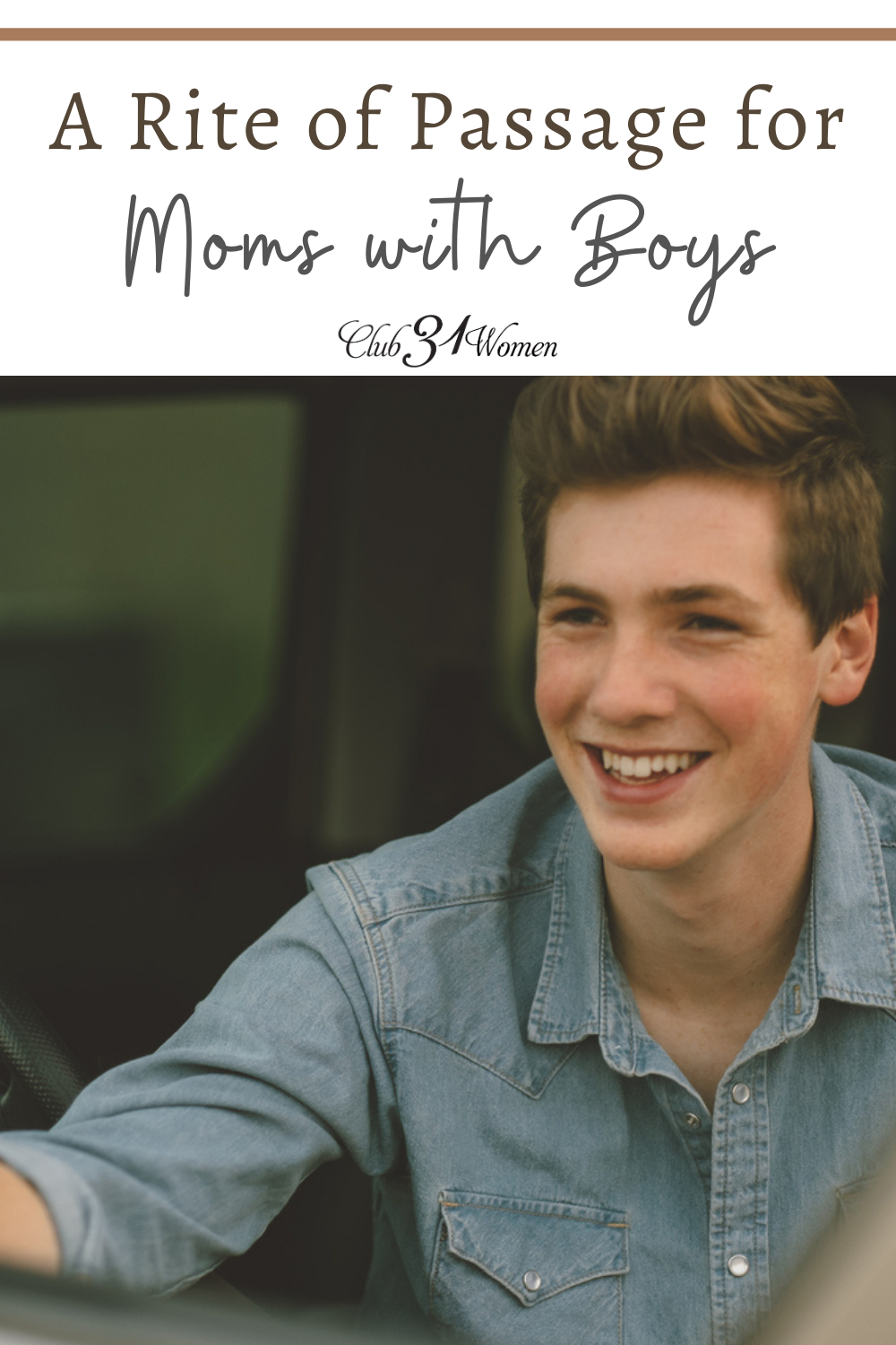This is SO important! Such a great approach to raising sons! And I love how she shows that it's a win-win for both mom and son. ~ Club31Women via @Club31Women