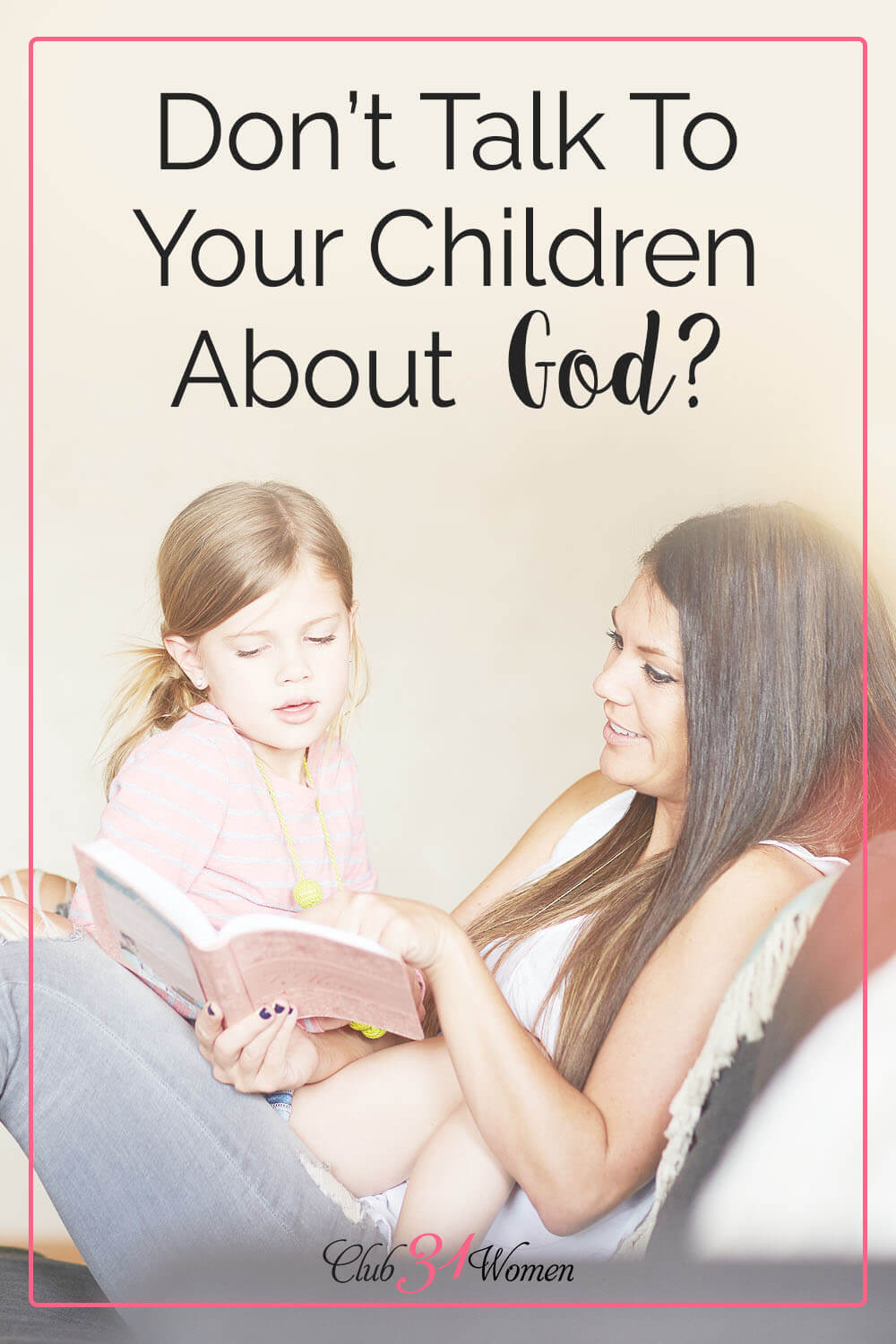 If you feel your kids are tuning you out or they don’t want to hear what you have to say, don’t be discouraged. Instead, talk to God about your kids! via @Club31Women