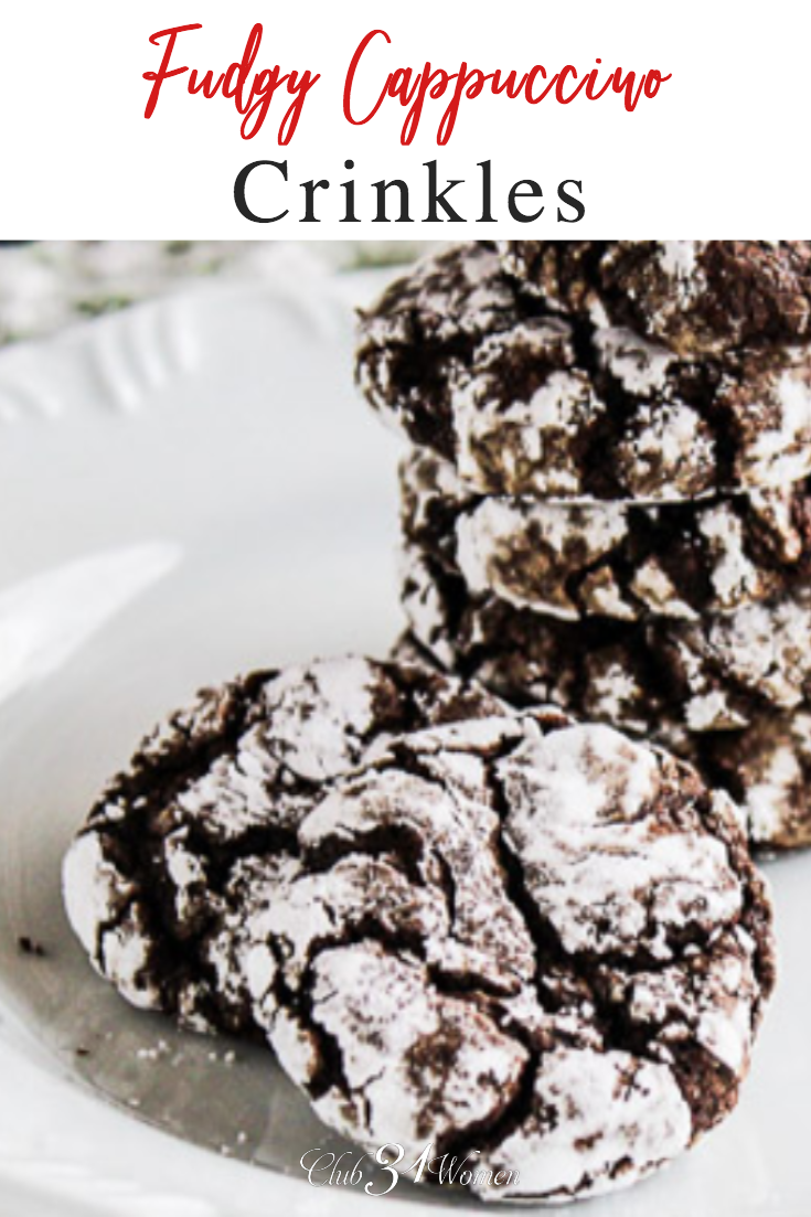 Who doesn't enjoy a chocolatey cookie? Then the added espresso makes them extra special! Everyone will love these soft, delicious, but low-calorie crinkles! via @Club31Women