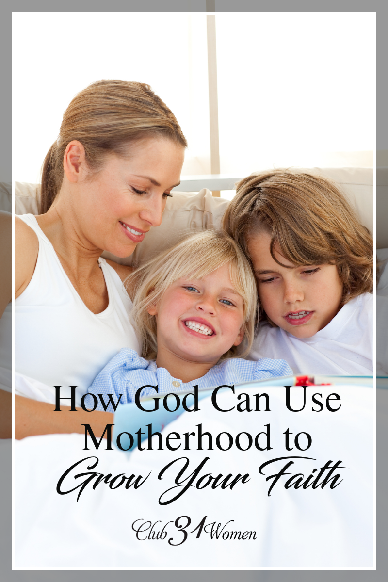 God uses motherhood to grow you from the inside out, with intentional ways to deepen your faith in any season of parenting. Learn the calling of motherhood. via @Club31Women