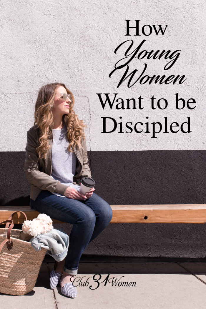  A young woman may not fully understand her needs, but an older woman can help. How can young women be discipled in ways they may not know they want? via @Club31Women
