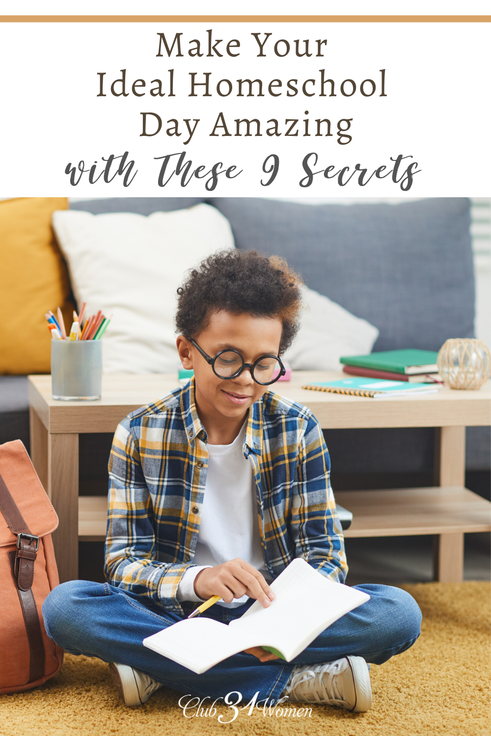 We often overestimate our ideal homeschool day, sending us into a frenzy of stress and overwhelming ourselves and our children. Simplify it. via @Club31Women