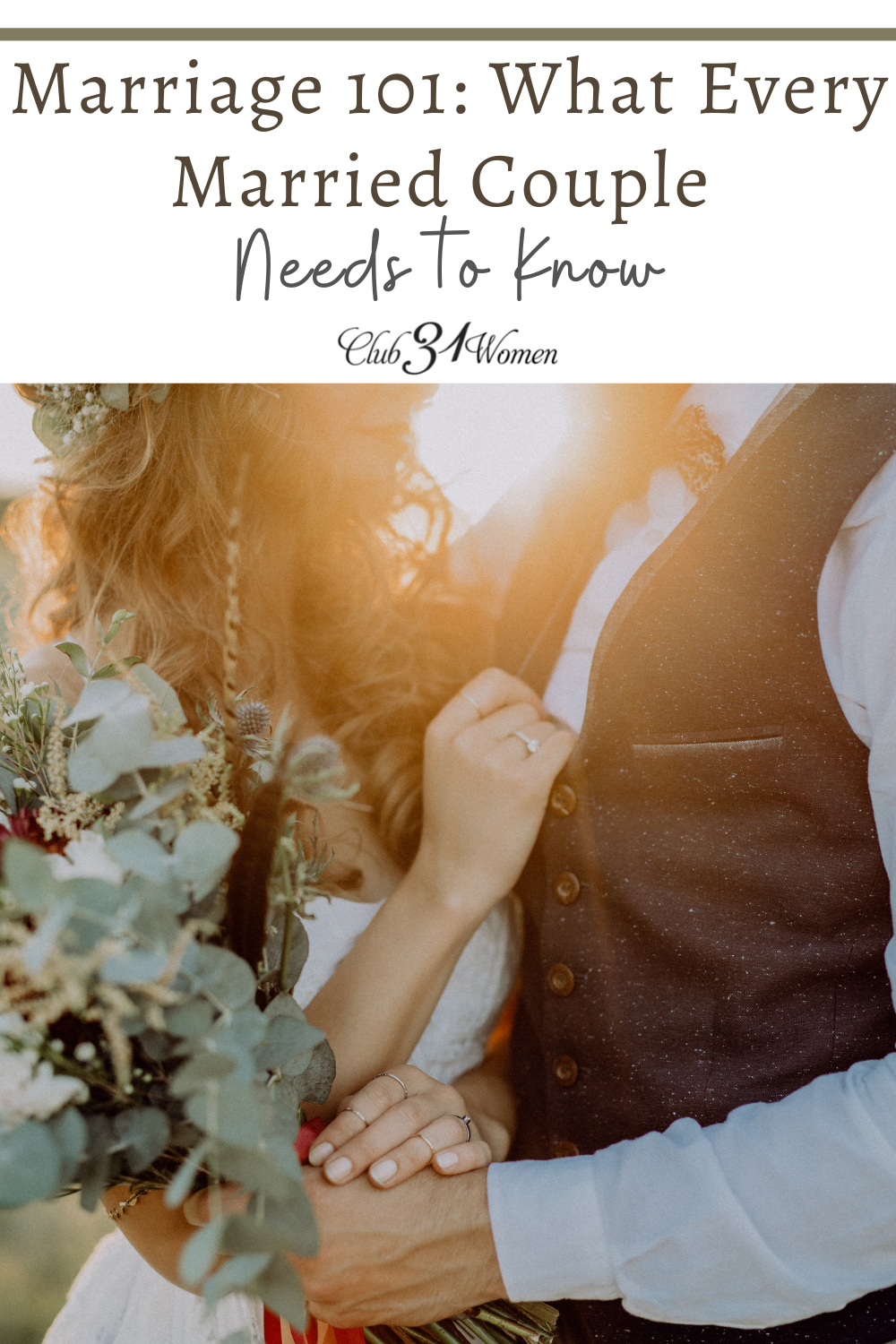 They might not have covered this in your premarital counseling - but they probably should have! Here's what you should really know about love and marriage! via @Club31Women