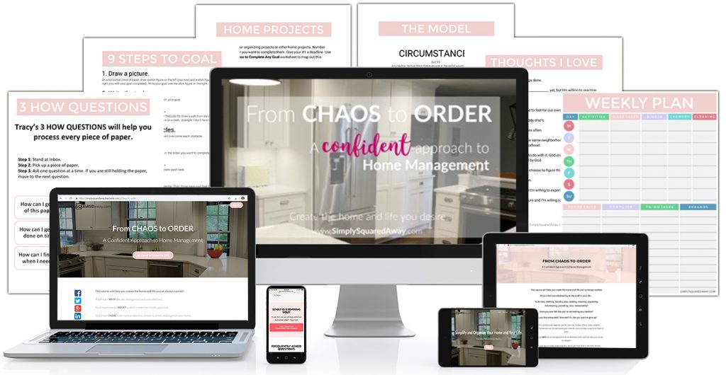 Learn the tools that can help take you from a chaotic home and life to an orderly, organized home and life in the online course From Chaos to Order.